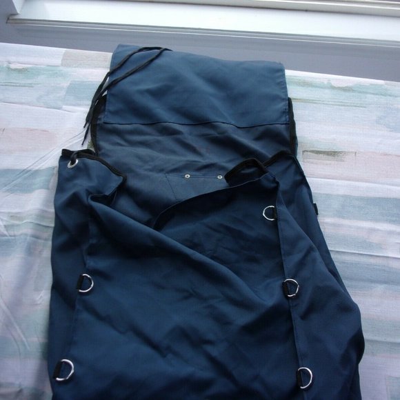 NEW VINTAGE AMERICAN CAMPER BLUE SATCHEL BAG BACKPACK LARGE SI240 - Picture 4 of 12